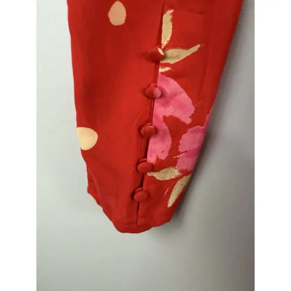 Free People Women's Sz M Strawberry Combo Floral Date Night Mini Dress Feminine